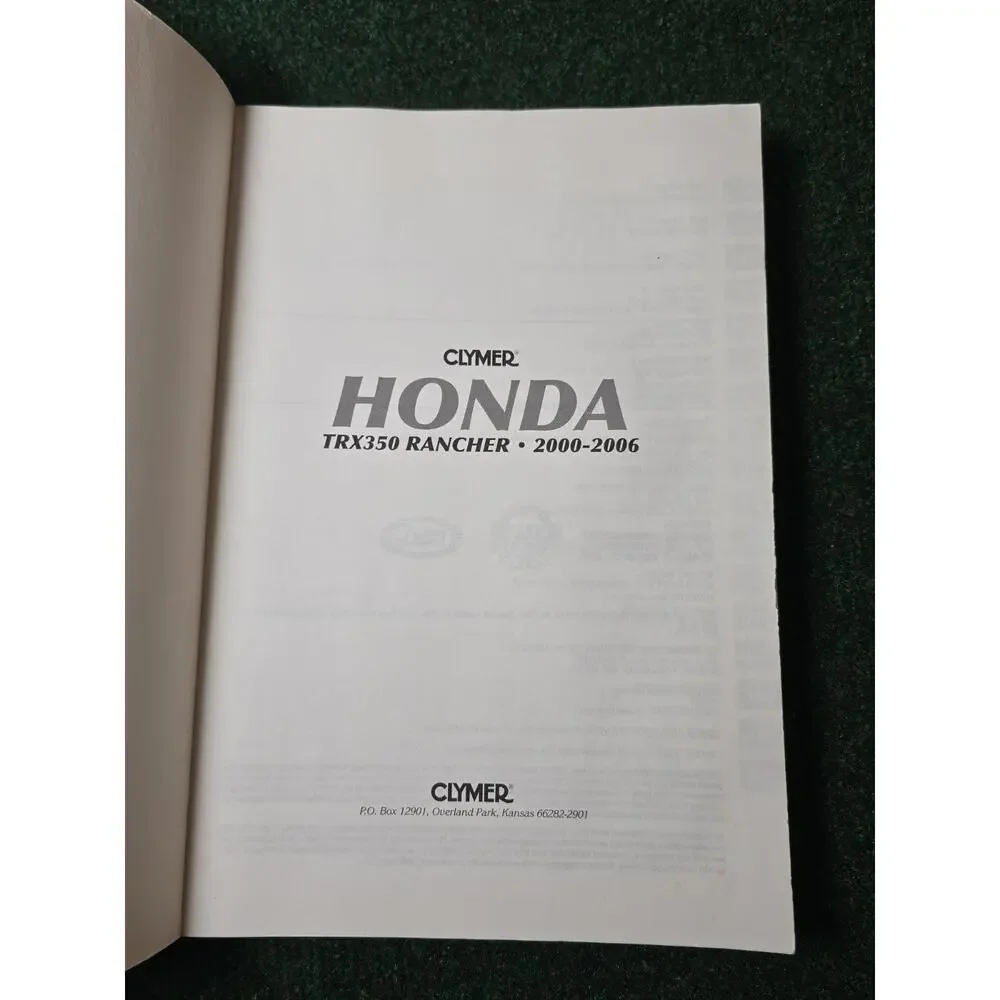 00-06 Honda Rancher 350 TRX350FE Clymer Service Repair Manual M200-2 FE FM TE TM